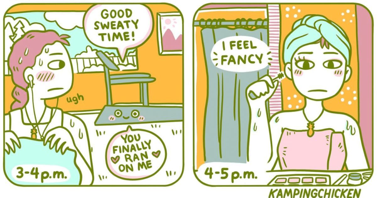 20 Two-Panel Comics by Kamping Chicken About Her Daily Life Happenings