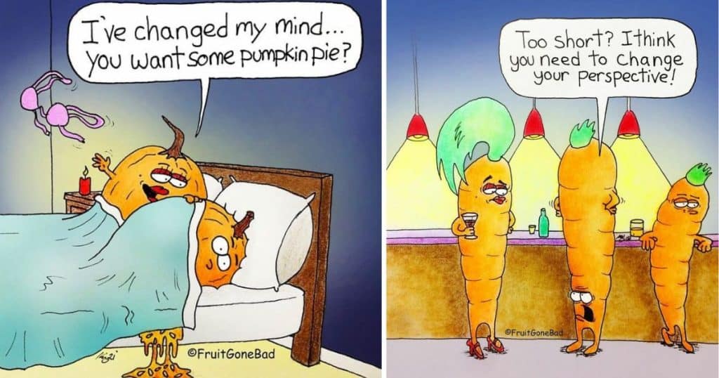 10+ Funny and Twisted Comics about Different Cute Food Characters